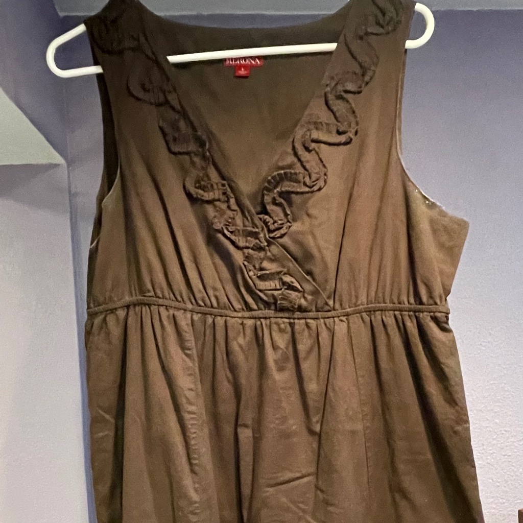 Cute Brown Sleeveless Summer Dress